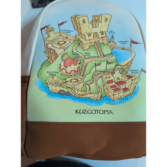 Kuzcotopia Disney loungefly NWT backpack side and inner Pockets Rare! - Picture 9 of 9